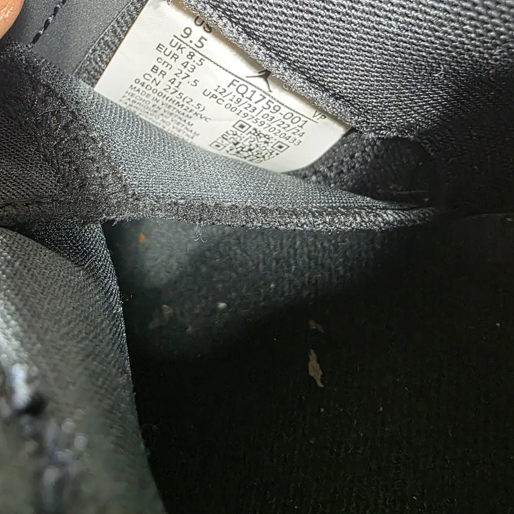 Jordan Spizike Low Black Cat Triple Black FQ1759-001 Mens 9.5‎ Sneaker